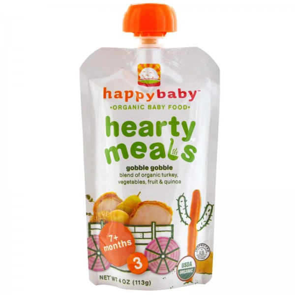 有機嬰兒食品 - 階段三 (火雞蔬菜) 113g - Happy Baby - BabyOnline HK