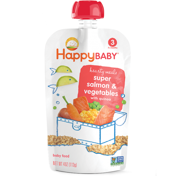 有機嬰兒食品 - 第三階段 (三文魚) 113g - Happy Baby - BabyOnline HK