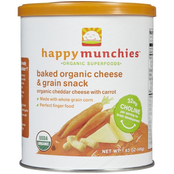 Happy Munchies - Organic Carrot & Cheddar Cheese 46g - Happy Baby - BabyOnline HK