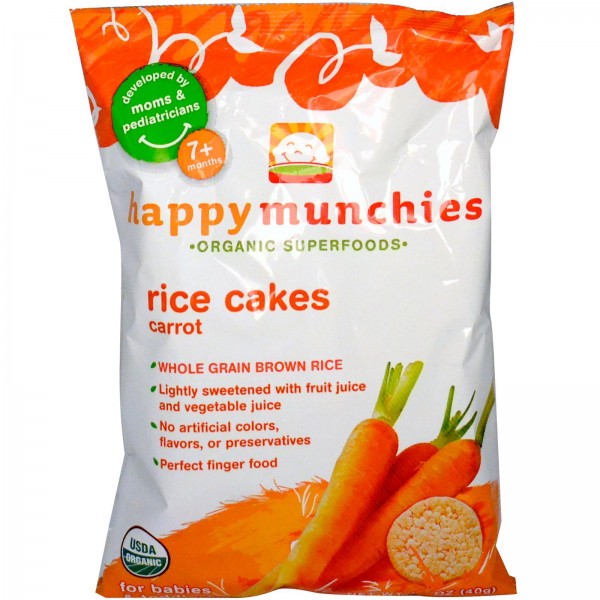 Happy Munchies - Rice Cakes (Carrot) 40g - Happy Baby - BabyOnline HK