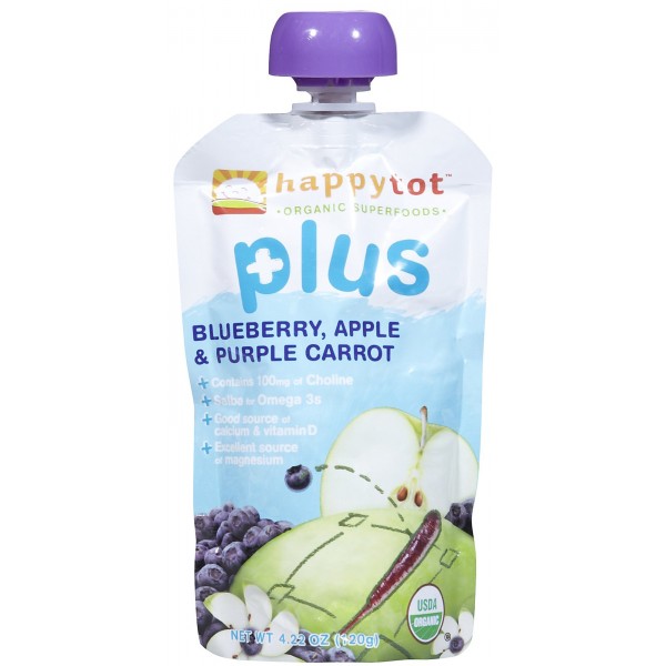 happytot plus - Blueberry, Apple & Purple Carrot 120g [NEW] - Happy Baby - BabyOnline HK