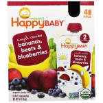 有機香蕉、紅菜頭、藍莓 113g [4包裝] - Happy Baby - BabyOnline HK