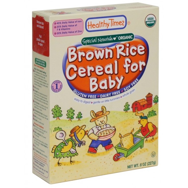 Organic Whole Grain Brown Rice Cereal 227g - Healthy Times - BabyOnline HK