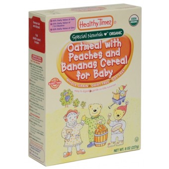 Organic Oatmeal with Peaches and Bananas Cereal 227g
