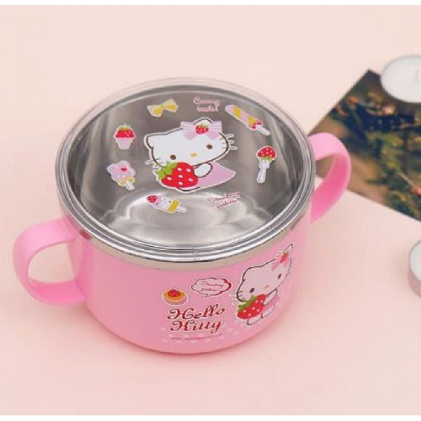 Hello Kitty - 不鏽鋼內膽飯碗連蓋 - Hello Kitty - BabyOnline HK