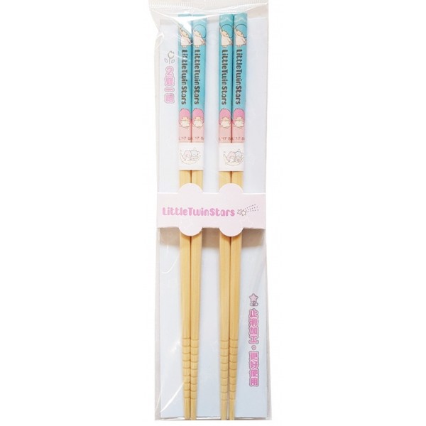 Little Twin Stars - Bamboo Chopsticks 22.5cm (2 pairs) - Hello Kitty - BabyOnline HK