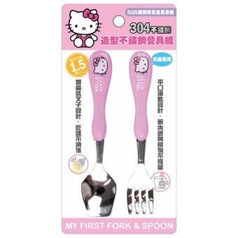Hello Kitty - 304 Stainless Steel - Spoon & Fork (Pink)