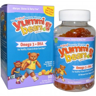 Yummi Bears - 兒童奧米加 3 +DHA 小熊軟糖 (90隻小熊)