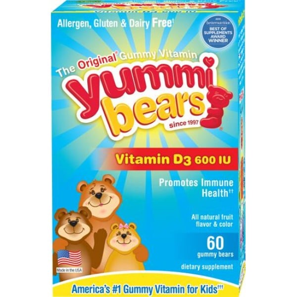 Yummi Bears - Vitamin D3 600IU (60 gummy bears) - Hero Nutritional - BabyOnline HK