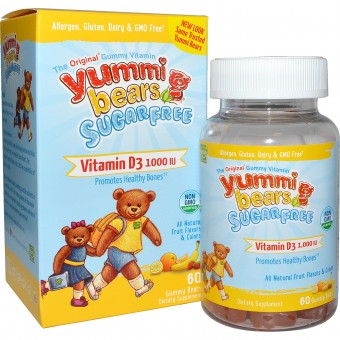 Yummi Bears - 兒童無糖維他命D3 1,000 IU 小熊軟糖 (60隻小熊)