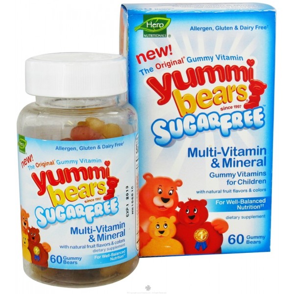 Yummi Bears - Sugar-Free Multi-Vitamin & Mineral - 60 gummy bears - Hero Nutritional - BabyOnline HK