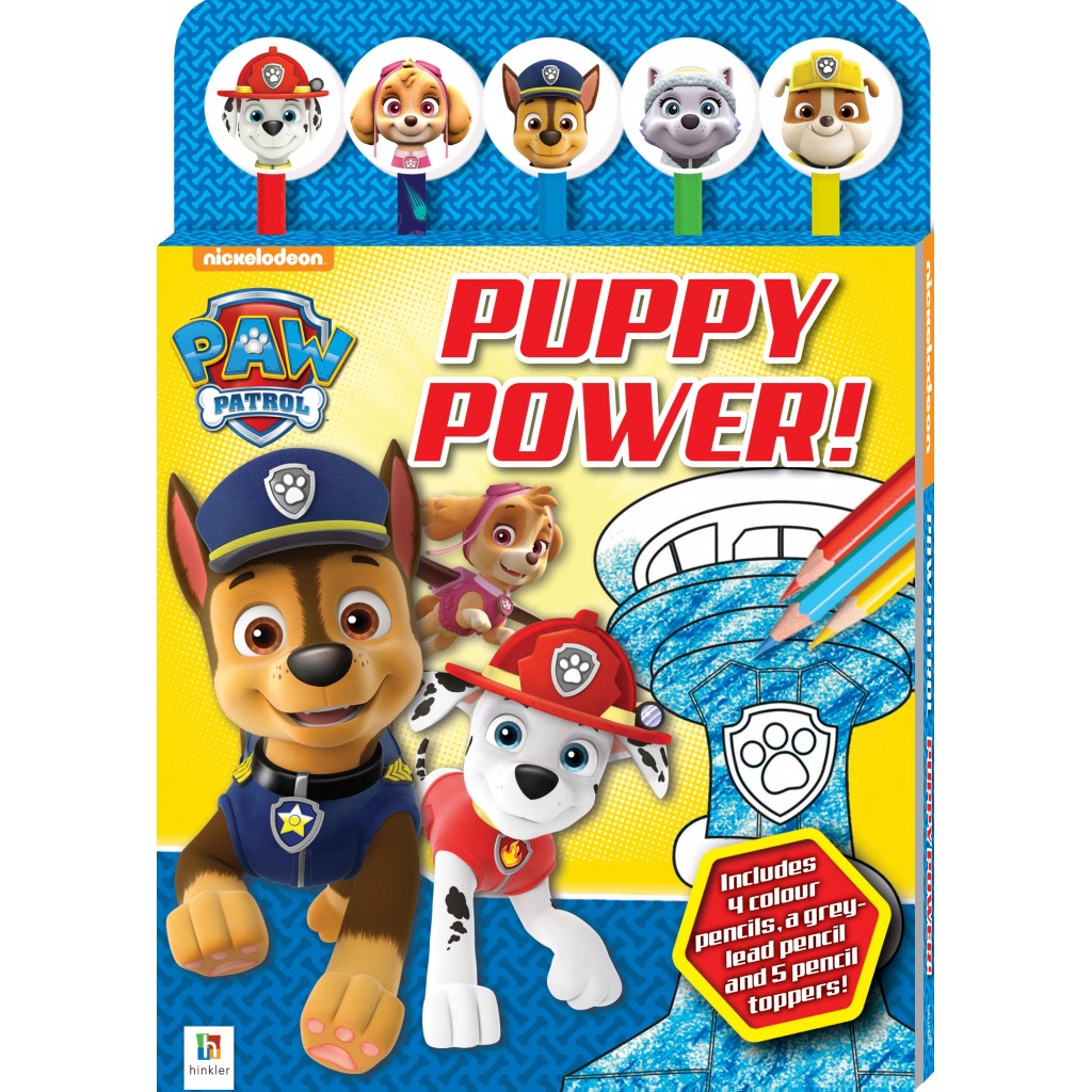 Hinkler - Paw Patrol Puppy Power 5-Pencil and Eraser Set - Colour! Doodle! Draw! -