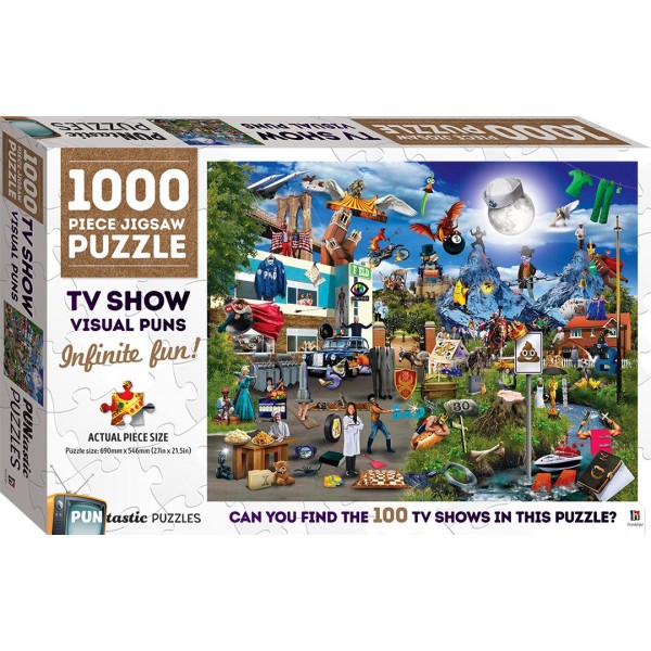 PUNtastic Jigsaw Puzzle: TV Show Visual Puns (1000 pcs) - Hinkler - BabyOnline HK