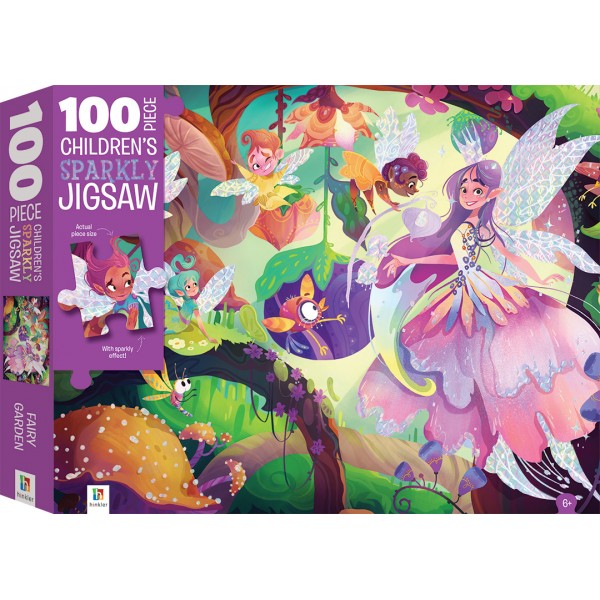 Children's Sparkly Jigsaw Puzzle: Fairy Garden (100 pcs) - Hinkler - BabyOnline HK