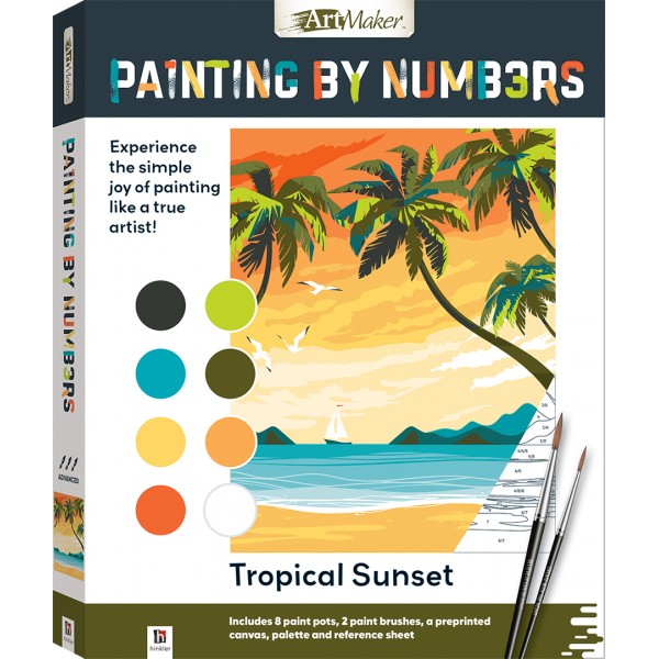 Art Maker - Painting By Numbers - Tropical Sunset - Hinkler - BabyOnline HK