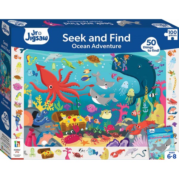 Junior Seek and Find Jigsaw Puzzle: Ocean Adventure (100 pcs) - Hinkler - BabyOnline HK