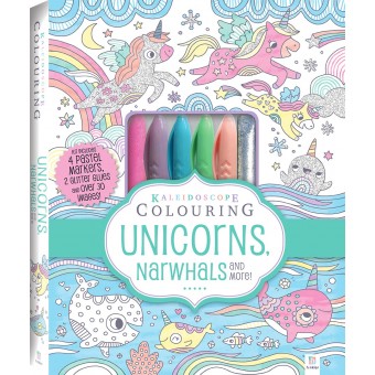 Kaleidoscope Pastel Colouring Kit: Unicorns, Narwhals, More