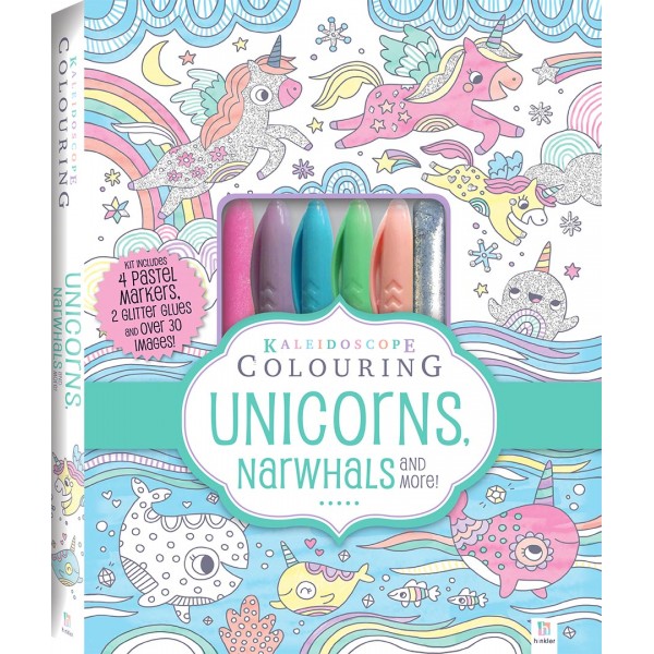 Kaleidoscope Pastel Colouring Kit: Unicorns, Narwhals, More - Hinkler - BabyOnline HK