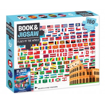 Book & Jigsaw Puzzle - Flags of the World (150 pcs)