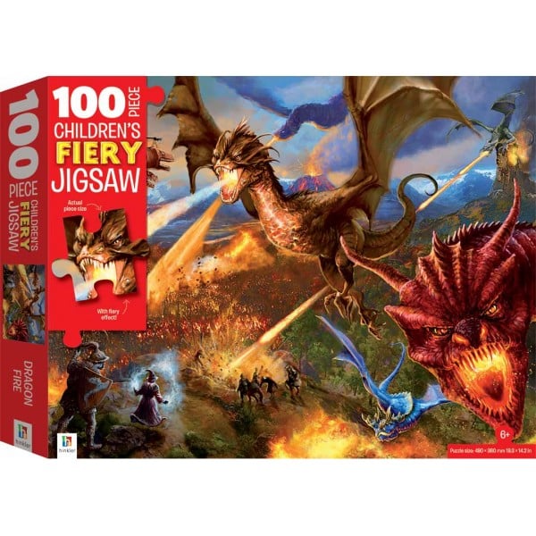 Children's Fiery Jigsaw Puzzle: Dragon Fire (100 pcs) - Hinkler - BabyOnline HK