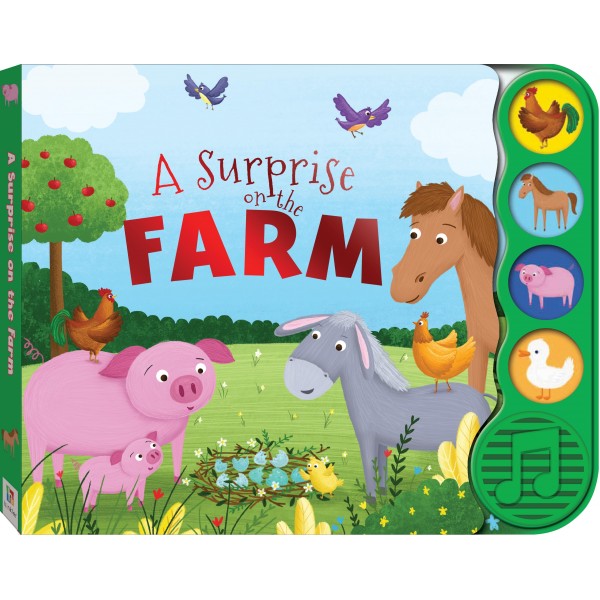 First Steps Board Book with Sound - A Surprise on the Farm - Hinkler - BabyOnline HK