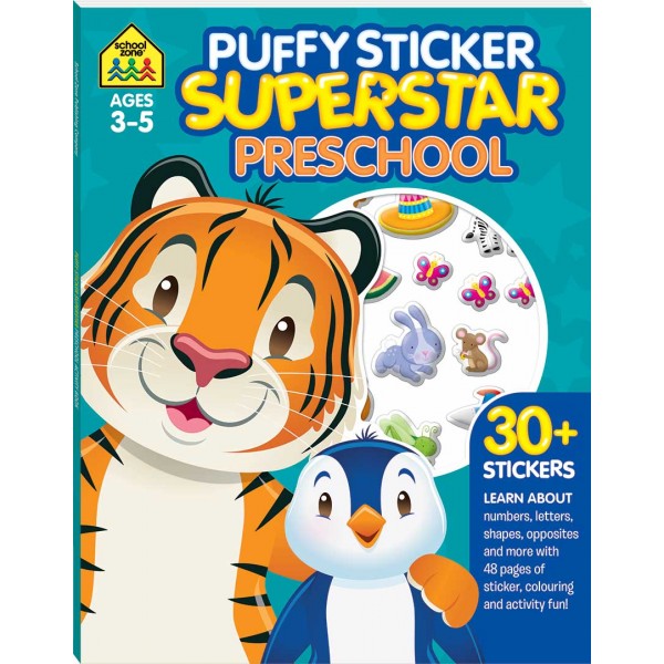 School Zone - Puffy Sticker Superstar Preschool (3-5y) - Hinkler - BabyOnline HK
