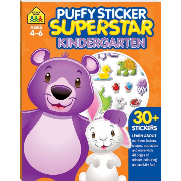 School Zone - Puffy Sticker Superstar Kindergarten (4-6y) - Hinkler - BabyOnline HK