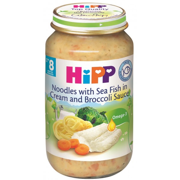 有機西蘭花海魚伴麵條 220g - HiPP HK - BabyOnline HK