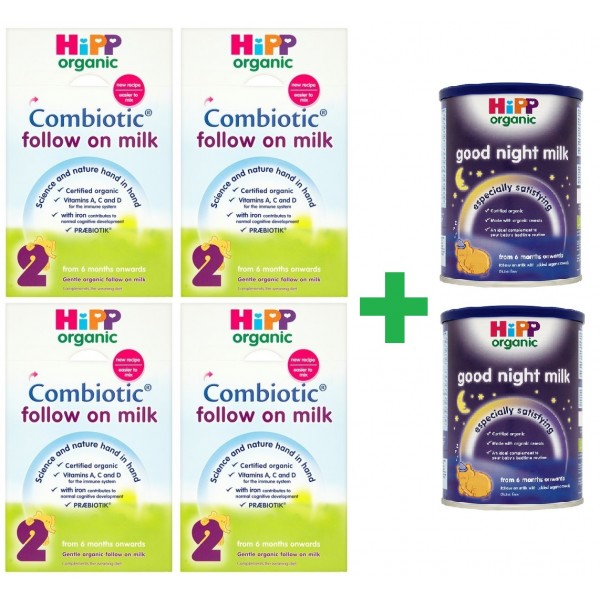 HiPP Organic Combiotic Follow On Milk 800g (4 boxes) + Good Night Milk 350g (2 罐) - HiPP (UK) - BabyOnline HK