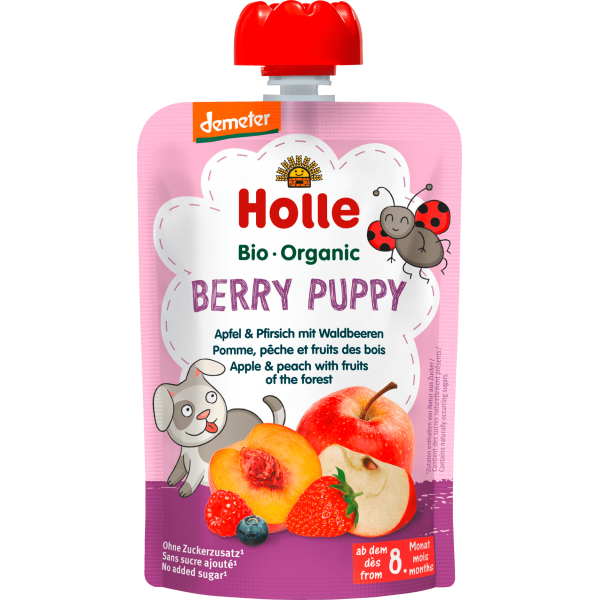 Berry Puppy - 有機蘋果、水蜜桃、雜果 100g - Holle - BabyOnline HK