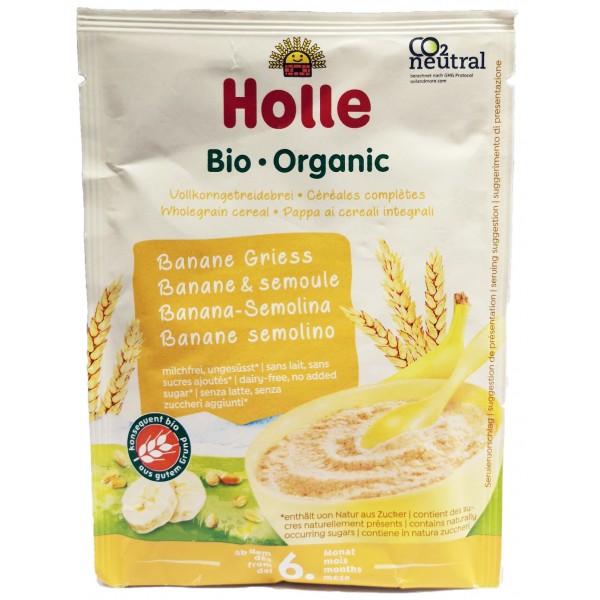 Organic Fruit Porridge - Banana-Semolina (Trial Pack) 25g - Holle - BabyOnline HK