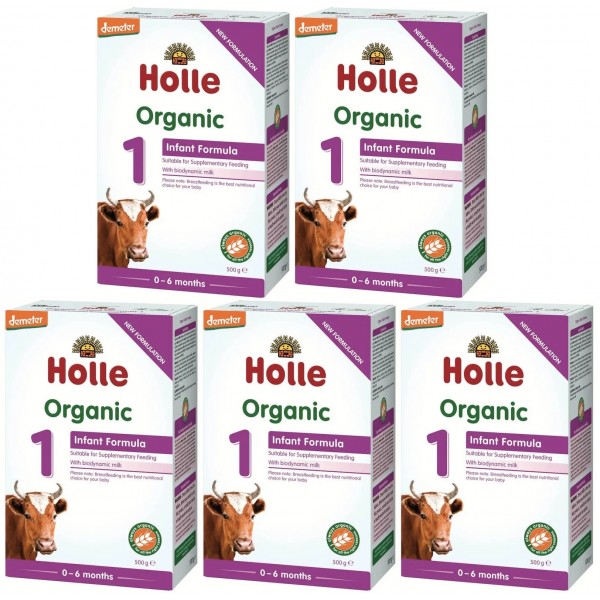 Holle - Organic Infant Formula 1 with DHA (500g) - 5 Boxes - Holle