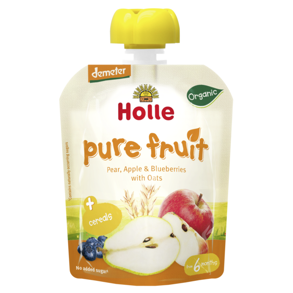 Pear, Apple & Blueberries with Oats 90g - Holle - BabyOnline HK