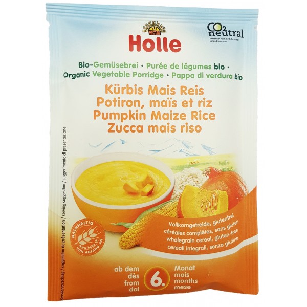 Organic Vegetable Porridge - Pumpkin Maize Rice (Trial Pack) 25g - Holle - BabyOnline HK
