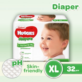 Huggies Diamond Baby Diapers - Size XL (32 diapers)