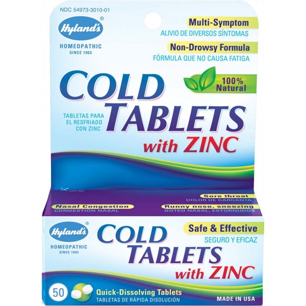 Cold Tablets with Zinc (50 Tablets) - Hyland's - BabyOnline HK