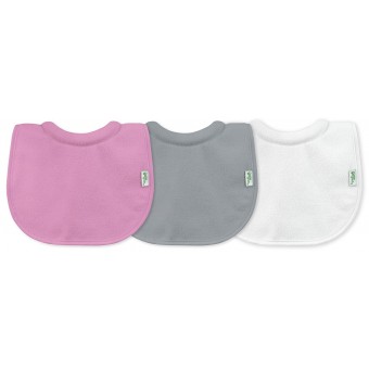 嬰兒口水肩 (3 件) - 粉红、灰、白