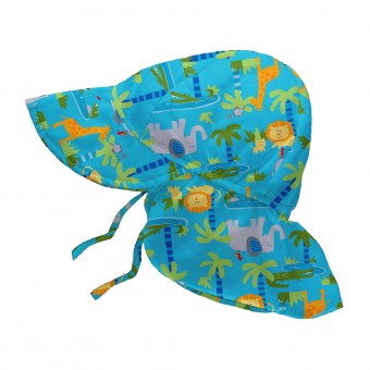 Flap Sun Protection Hat - Aqua Jungle