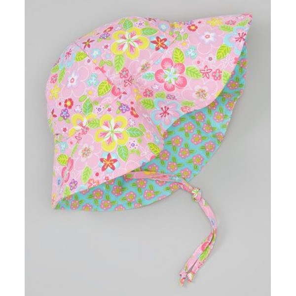 Brim Sun Protection Hat - Pink Flower Field (6-18m) - iPlay - BabyOnline HK