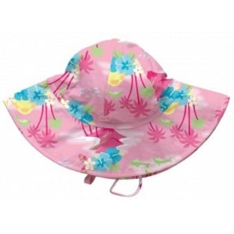 Brim Sun Protection Hat - Light Pink Hawaiian