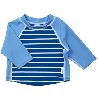 Three-quarter Sleeve Rashguard Shirt - Blue Stripe