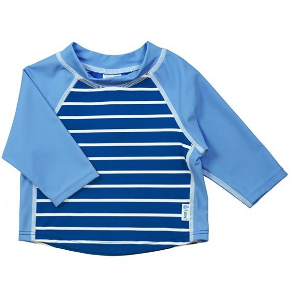 Three-quarter Sleeve Rashguard Shirt - Blue Stripe - iPlay - BabyOnline HK