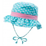 Reversible Ruffle Bucket Sun Protection Hat - Aqua Daisy (9-18 months) - iPlay - BabyOnline HK