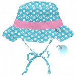 Reversible Ruffle Bucket Sun Protection Hat - Aqua Daisy (9-18 months) - iPlay - BabyOnline HK