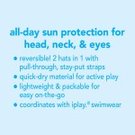 Reversible Ruffle Bucket Sun Protection Hat - Aqua Stripe (9-18 months) - iPlay - BabyOnline HK