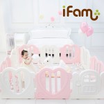 iFam 心心圍欄大號 + 心心遊戲地墊 (粉紅公主) - iFam - BabyOnline HK