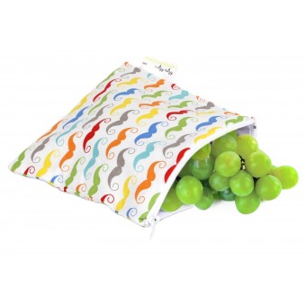 Snack Happens Reusable Snack Bag - Mustache Madness