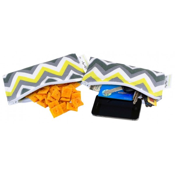 Snack Happens Mini Reusable Snack Bag - Sunshine Chevron - Itzy Ritzy - BabyOnline HK