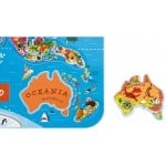 Magnetic World Map Puzzle (English version) - 92 Magnetic Pieces - Janod