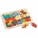 Wooden Chunky Puzzle - Animo - Janod - BabyOnline HK
